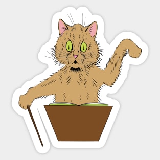 Music Conductor Cat Sticker